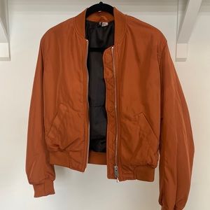 H&M burnt orange bomber jacket